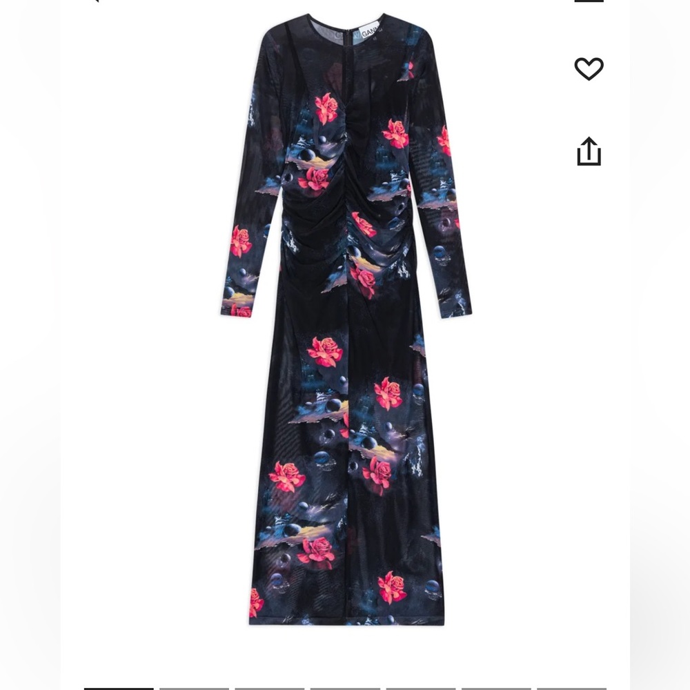 Ganni Long Sleeve Mesh Dress. Size 0 / EU 32